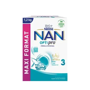Formula de lapte praf pentru copii, Nestle NAN OPTIPRO 3, de la 1 an, 2 x 600 g Pachet Promo, Nestle
