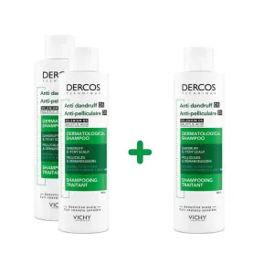 Pachet Dercos sampon antimatreata; par normal si gras;  200 ml;  Vichy