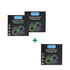 Pachet Prezervative Durex Extended Pleasure, 3 bucati, Reckitt Benckiser Healthcare
